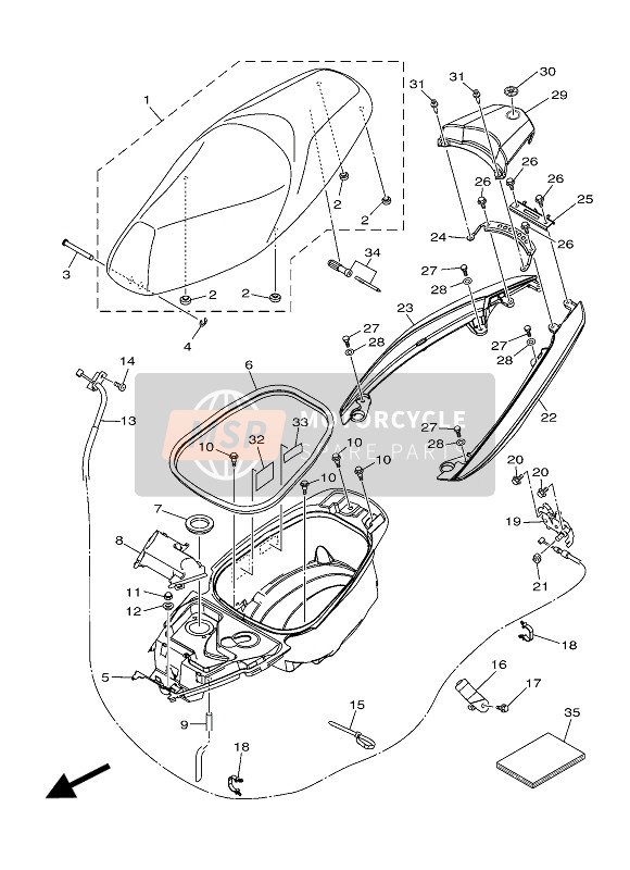 2CMF474A00P1, Poignee De Maintien, Yamaha, 0